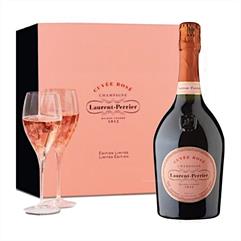 LAURENT PERRIER Champagne Cuvee Rose + 2 Calici Confezione Cl.75