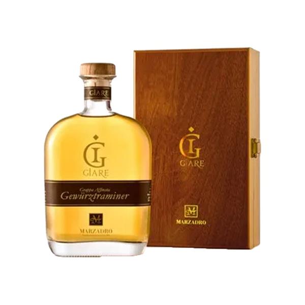 MARZADRO Grappa GIARE Ris. GEWURZTRAMINER Cassetta Legno 41° cl 70