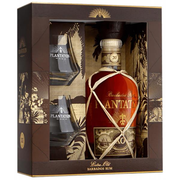 PLANTATION RUM XO 20th Anniversary GLASS PACK bicchieri 40° cl.70